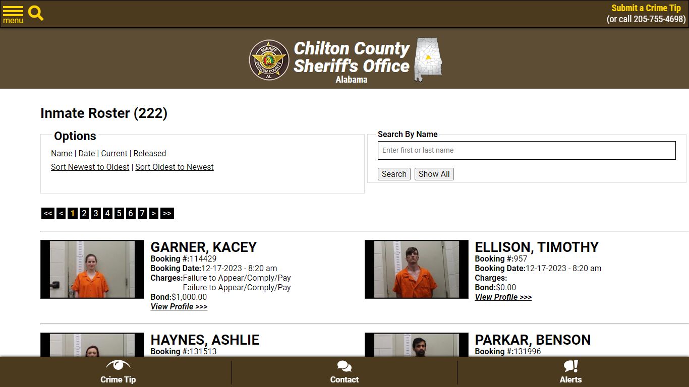 Inmate Roster - Current Inmates Booking Date Descending - Chilton ...